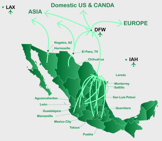 Northbound service map