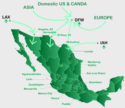 Southbound service map
